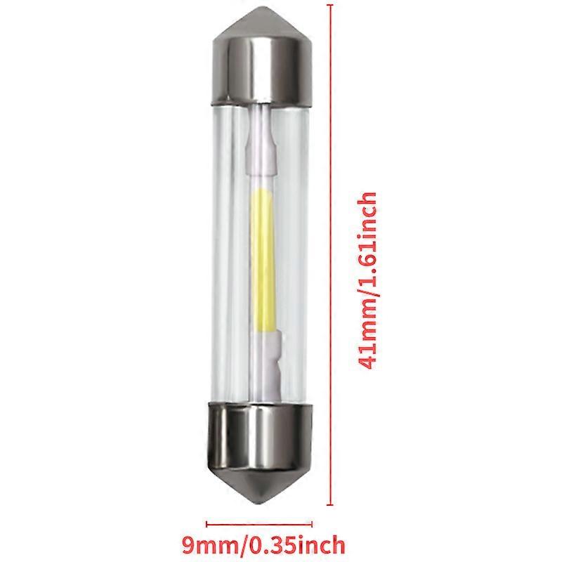 1X Glass Housing COB Filament C5W C10W Festoon 31 36 39 41MM Door Trunk Led For Car License Plate Light Dome Lamp 6000K Bulb 12V