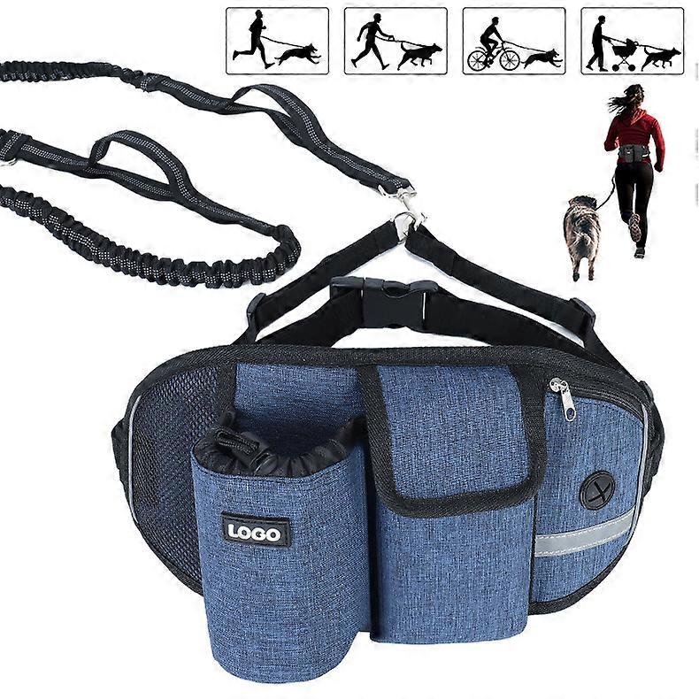Dog Leash Hands-Free Dog Leash Up to 110kg Shock Absorption, Comfortable, Reflective Stitching, Ideal for Running, Jogging and Walking (Blue)