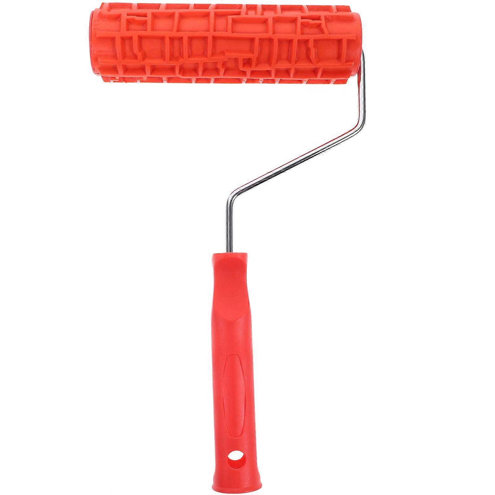 Graining Painting Tool Rubber Empaistic Texture Pattern Roller with Handle