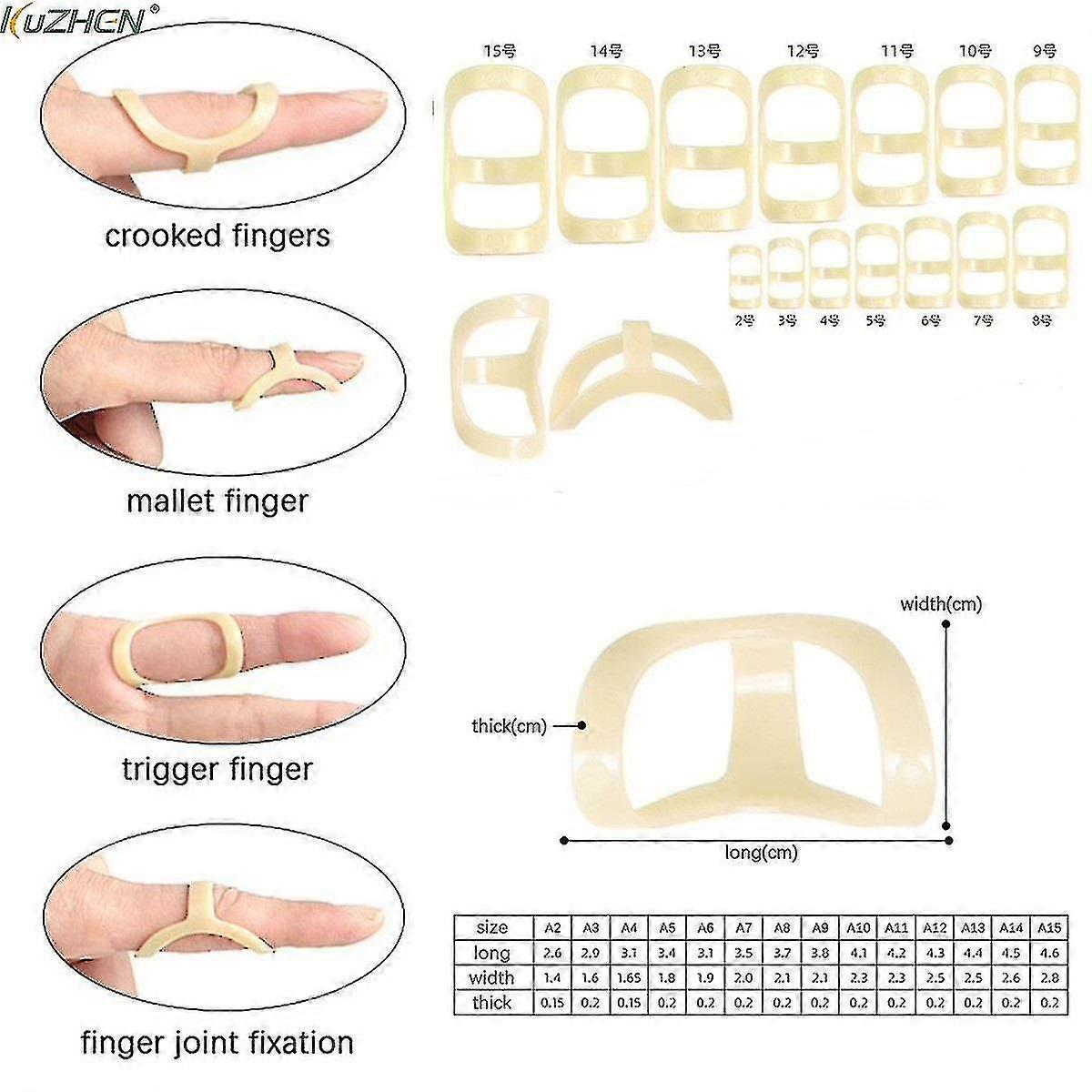 14pcs Finger Splint Anello fisso regolabile rotto dito articolare stabilizzatore dito dito Splint Protector Raddrizzamento Artrite
