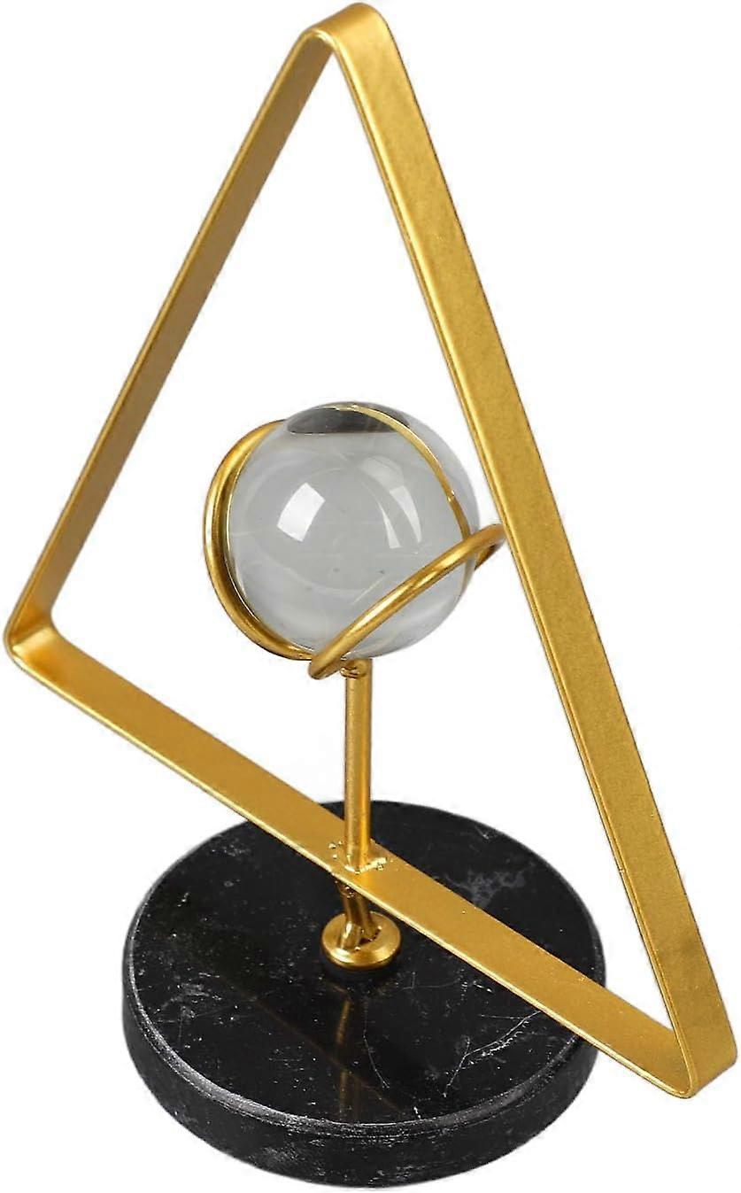 Table Decoration, Faux Crystal Ball Abstract Art Desk Ornament Stable Base Sturdy Structure for Living Room (Round)