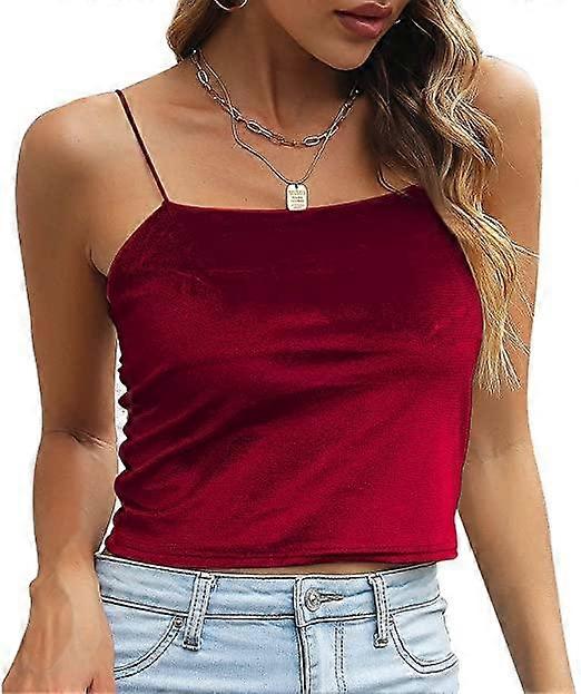 Women's Velvet Spaghetti Strap Cami Top