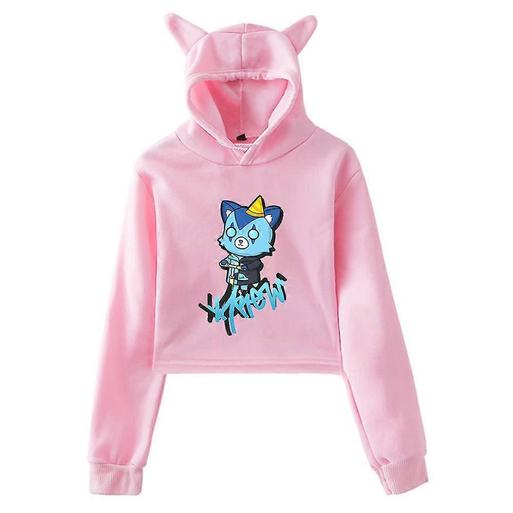 ItsFunneh Krew District Merch Pullover Katzenohr Hoodie Langarm