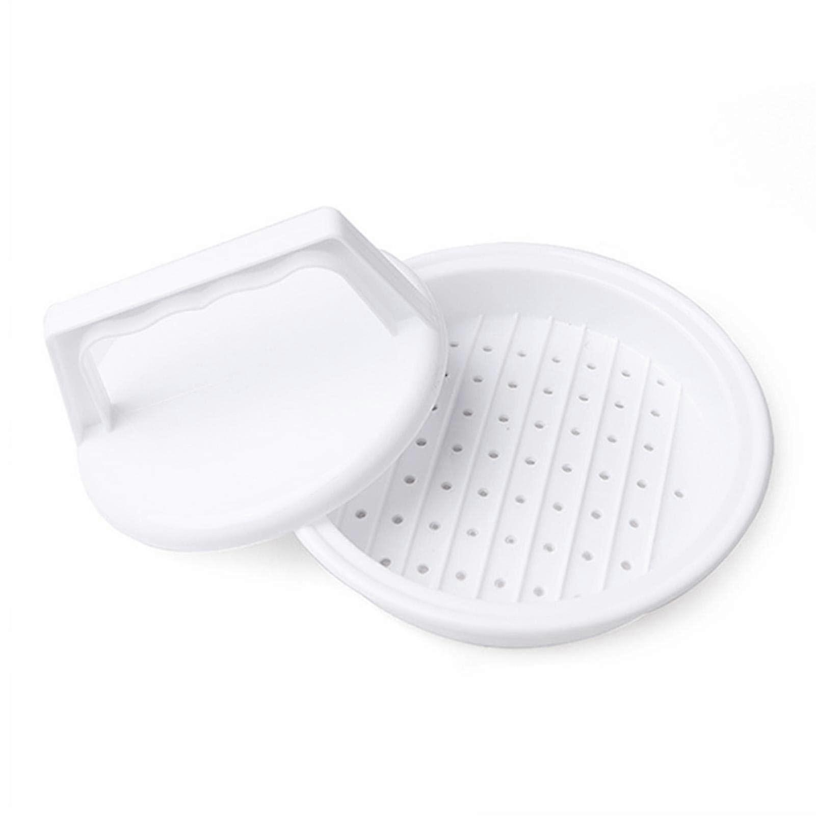 Hamburger Patty Maker Mold Press Machine Kit - Burger Press White Round Non-stick Hamburger Meat Press Machine
