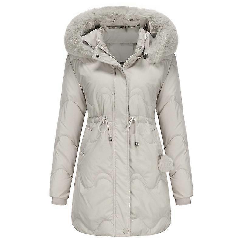 Women's Winter Coat Long Hooded Fur Collor Warm Jacket