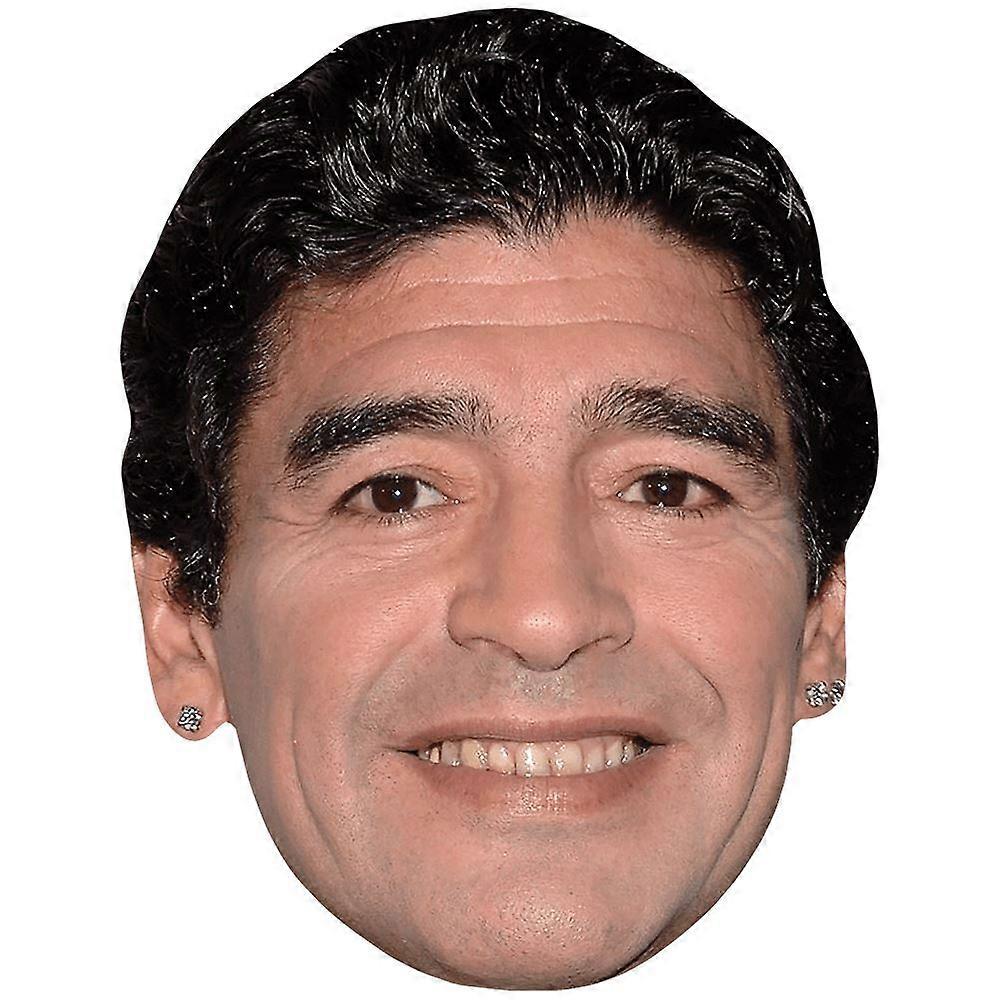 Diego Maradona (Smile) Celebrity Mask, Flat Card Face