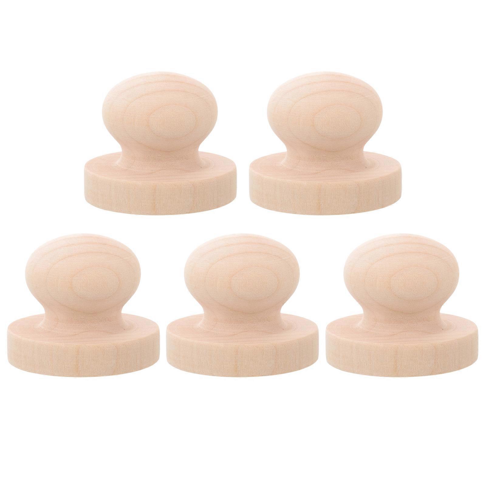 5pcs 5cm Timbre En Bois Manche Ronde DIY Timbre Pour Scrapbooking Artisanat Journal