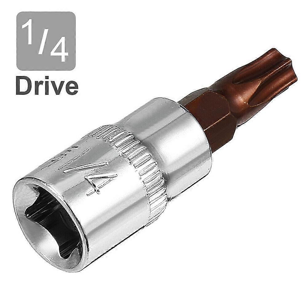 2pcs 1/4 Inch Drive S2 Steel T30 Torx Bit Sockets Drive Socket Allen Key Ratchet Socket Wrench Adapter