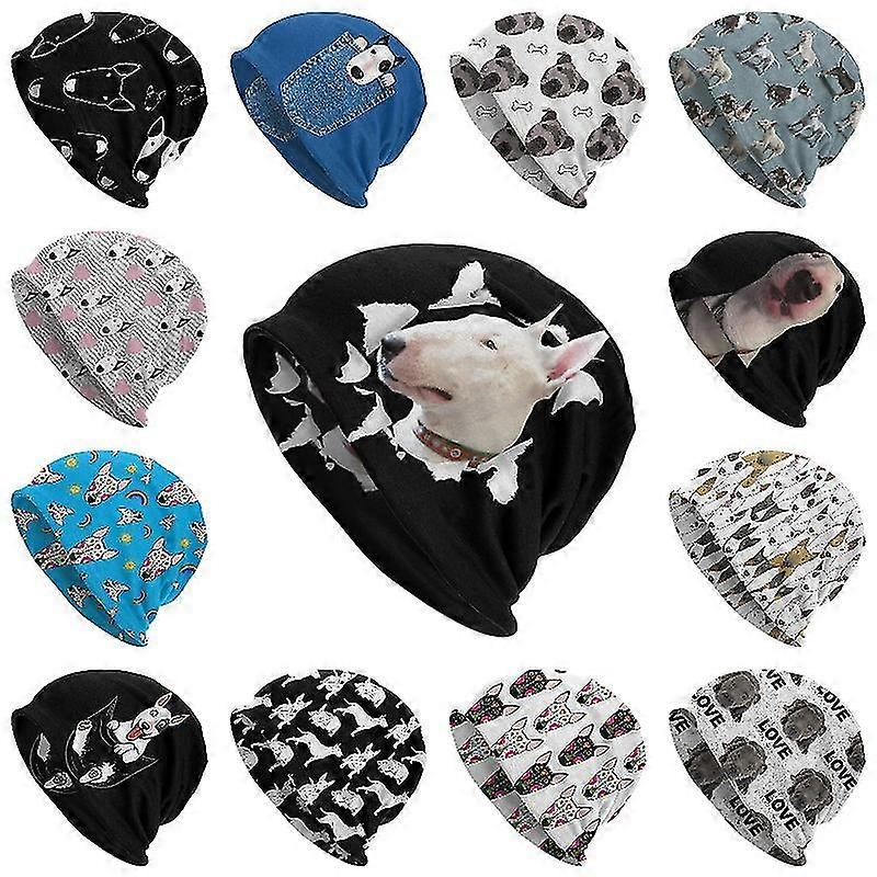 مضحك الثور الكلب الجماجم Beanies قبعات للجنسين الشتاء دافئ محبوك قبعة الهيب هوب الكبار الحيوان بونيه القبعات في الهواء الطلق قبعة التزلج