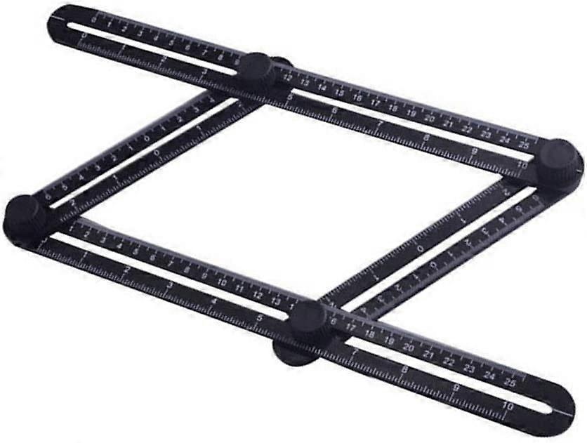 Black Plastic Multi-Angle Measuring Ruler - Measuring Tool for Handyman, Handyman, Carpenter