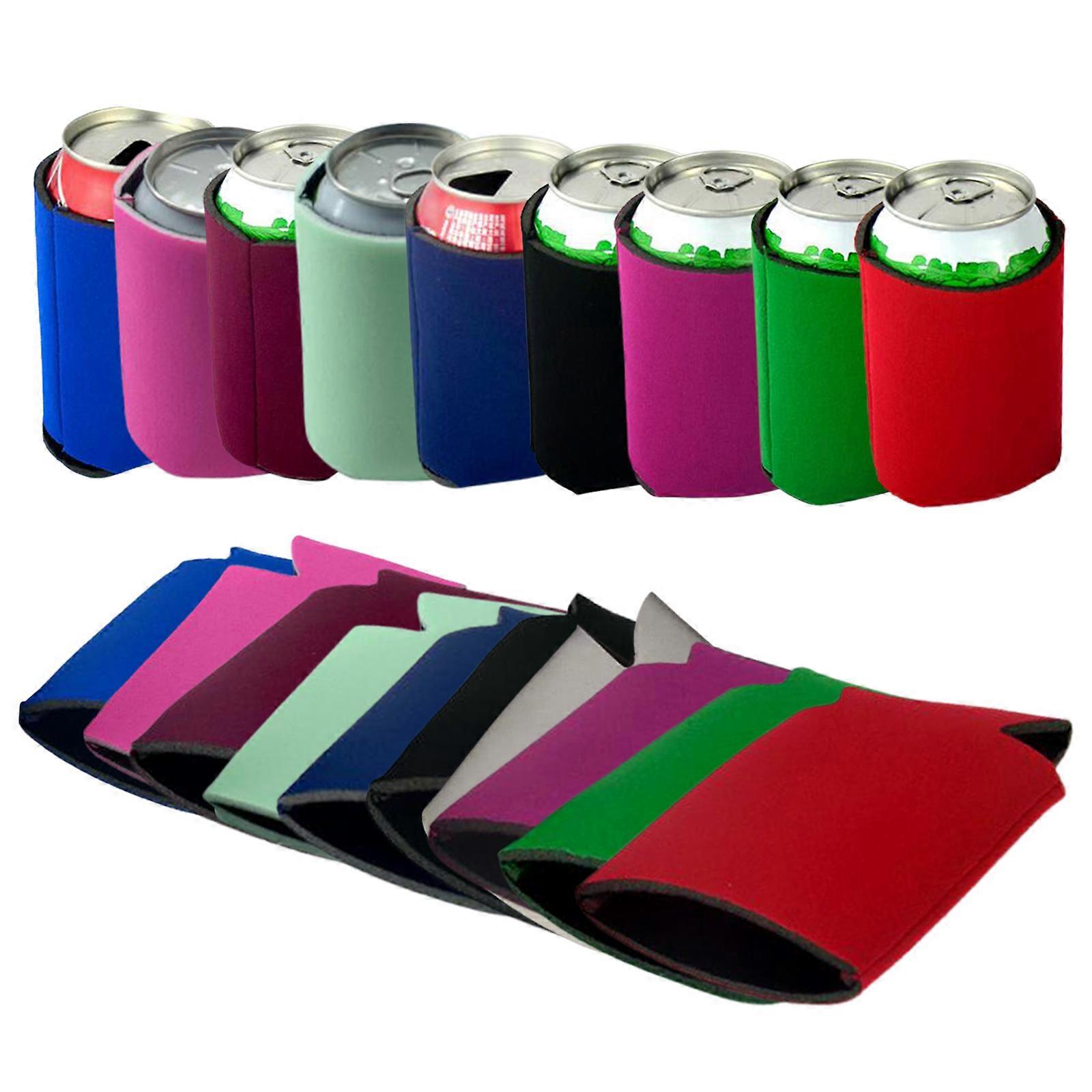 10 Pcs Neoprene Beer Can Cooler Drink Bottle Insulator Wrap Cover, Random Color