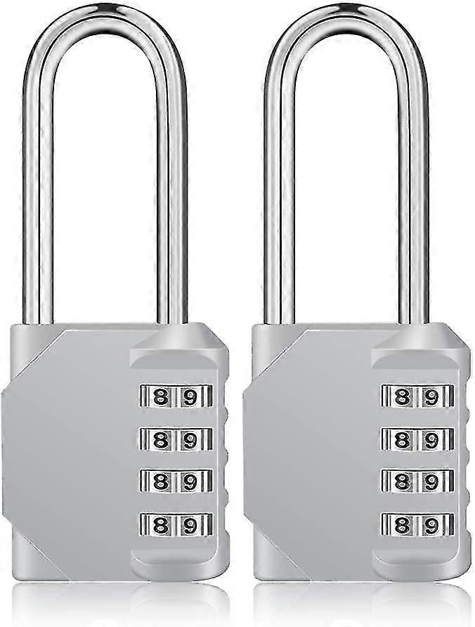 Padlock Numbers Long Shackle. 4-digit Combination Lock, Long, Weatherproof
