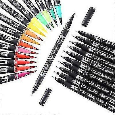 100 Color Double Tip Brush Pens With Fine Edge Tip 0.4 And Brush For Coloring Books, Drawings, Paintings, Calligraphy