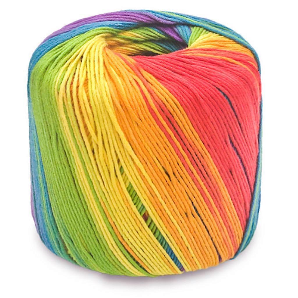 40g / Bola 8 Fios Brilhante Arco-íris Colorido Algodão Fio de Renda DIY Tricô à Mão Fio de Crochê para Xale Cachecol Suéter