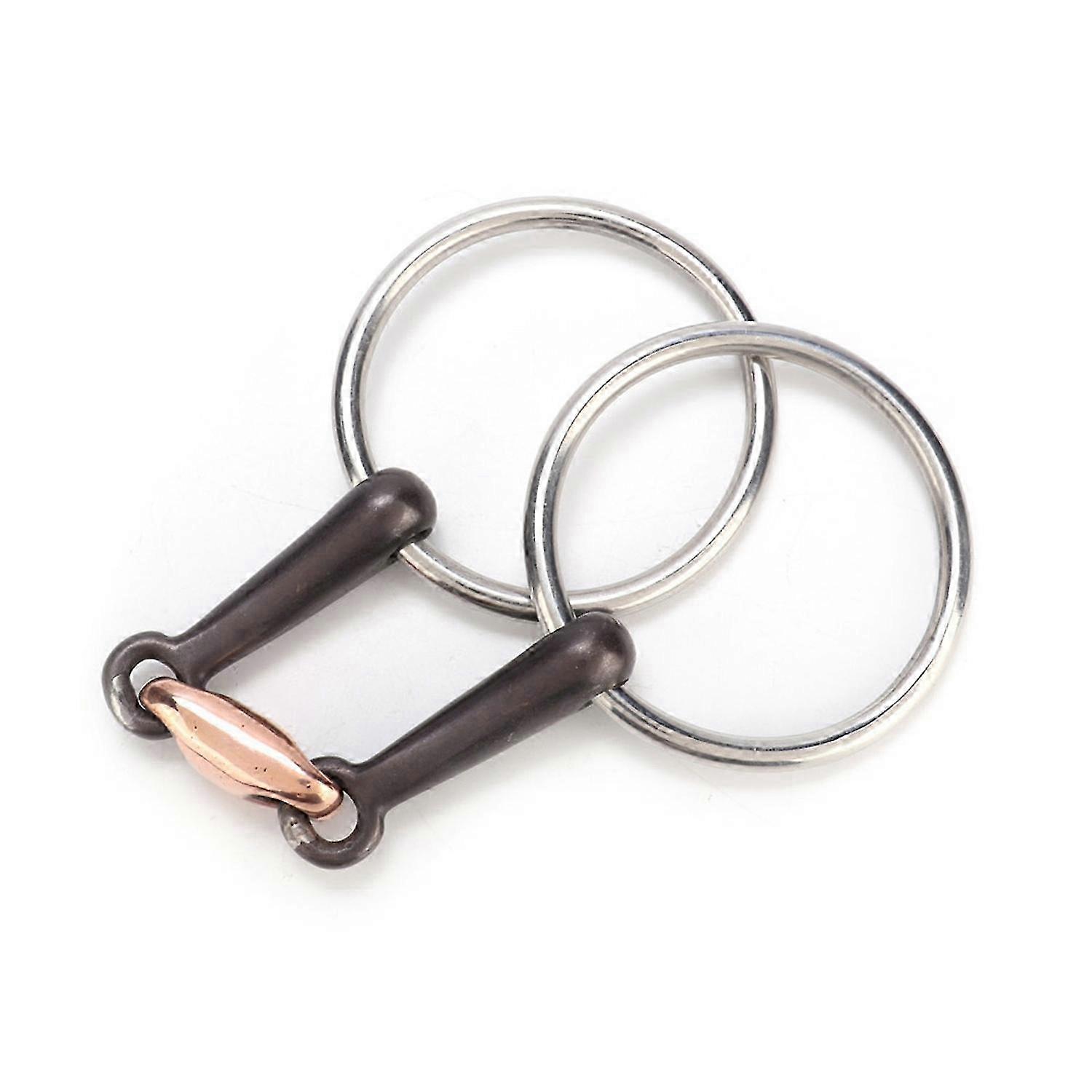 Durable Stainless Steel Ring Snaffle Mouth Horse Bit with Elliptical Copper Link(115mm)