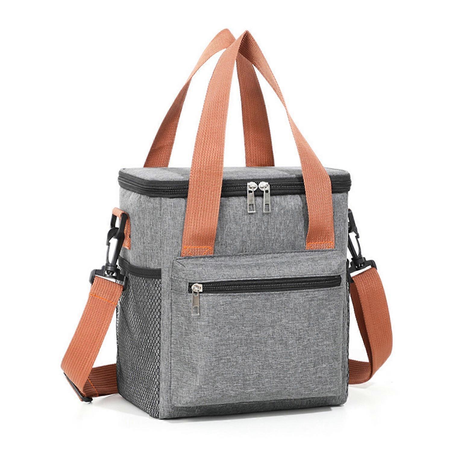 Insulated Lunch Bag 550ml Leakproof Cooler with Mesh Pockets Thermal Food Tote Box for Work School