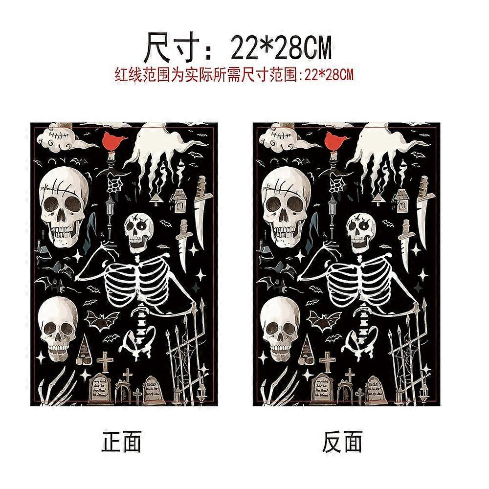 Cloth Book Cover Notebook Wraps Rectangle Skeleton 280x220mm