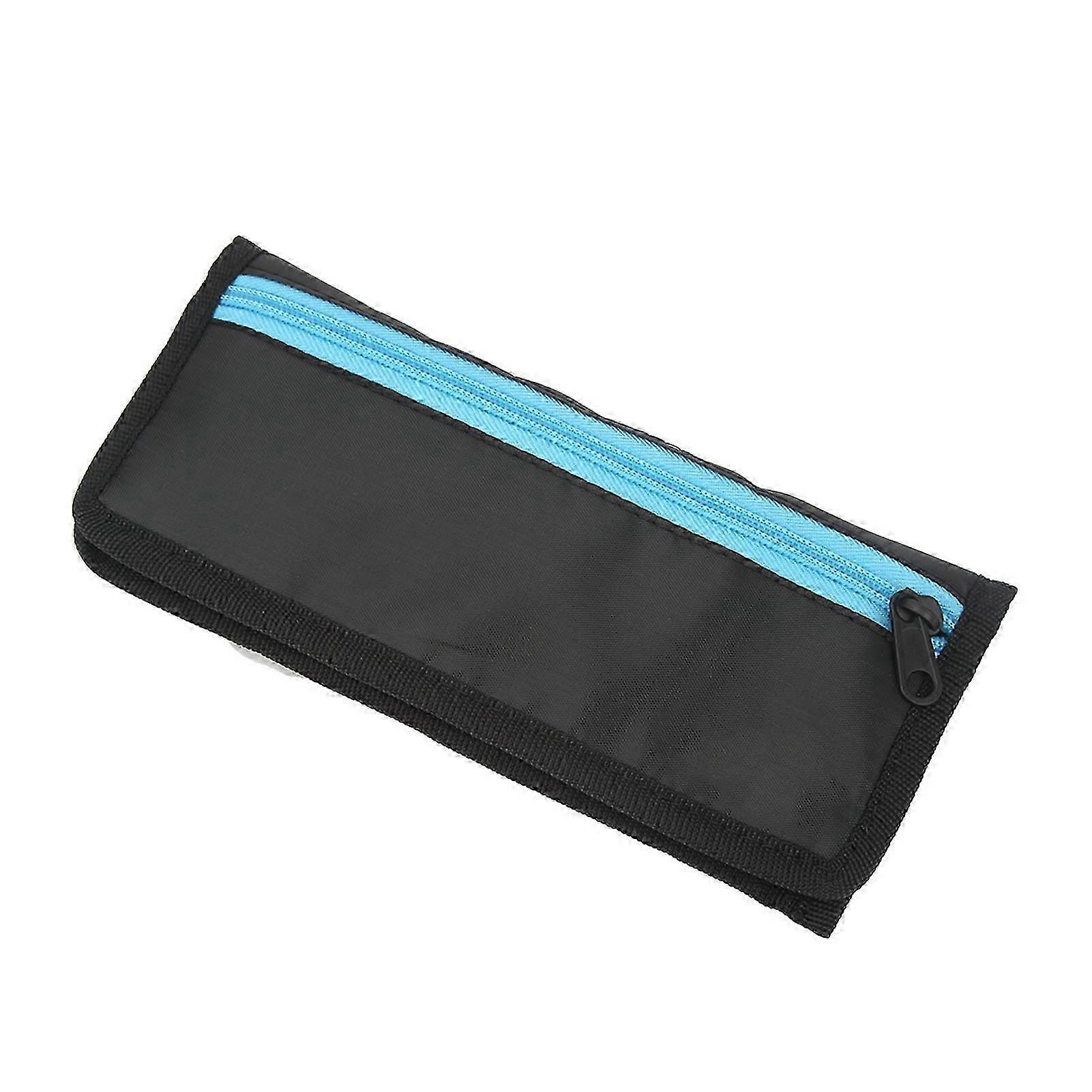 Battery Storage Bag Nylon Zipper Design 4 Small Grids Inside Portable Memory Card Storage Bag with Hook and Loop