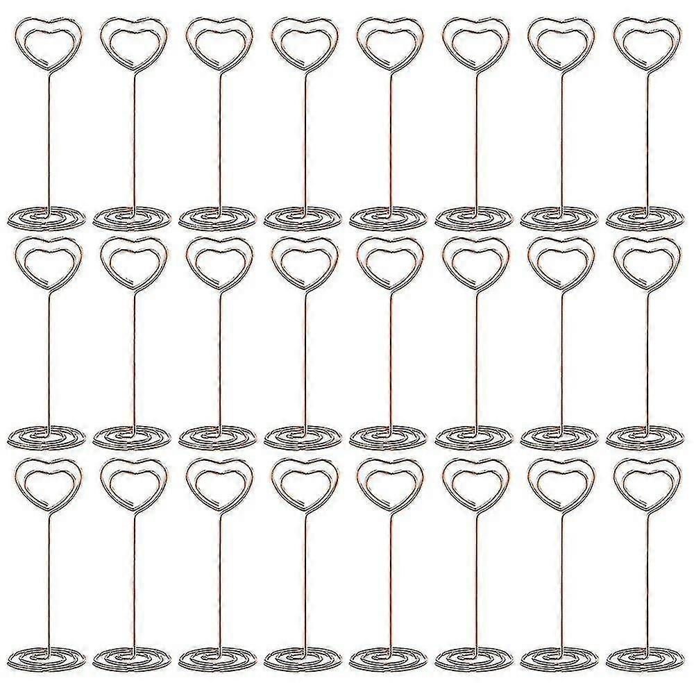 24pcs Placecard Supports Coeur En Forme de Table Nombre De Supports De Table Nombre De Supports Pour Clips De Fête, Or 