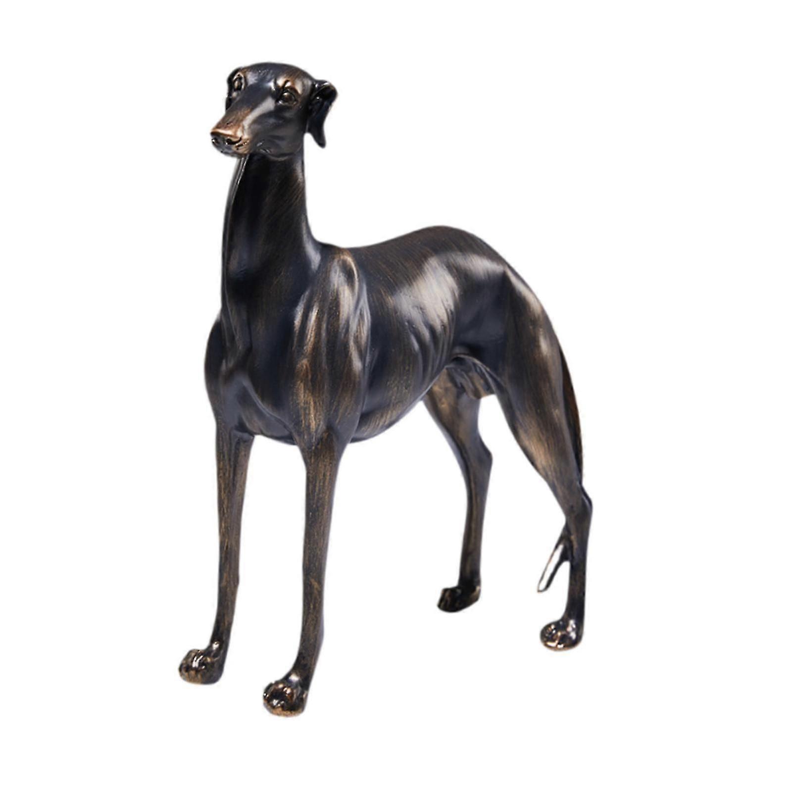 Resin Animal Figurine Sculpture Christmas Desk Ornament Greyhound Dog Statue
