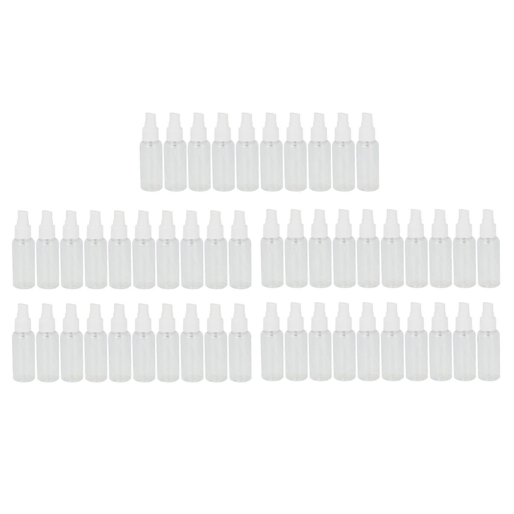 50 Pieces 50ml Spray Bottles Plastic Empty Refillable Atomiser Transparent