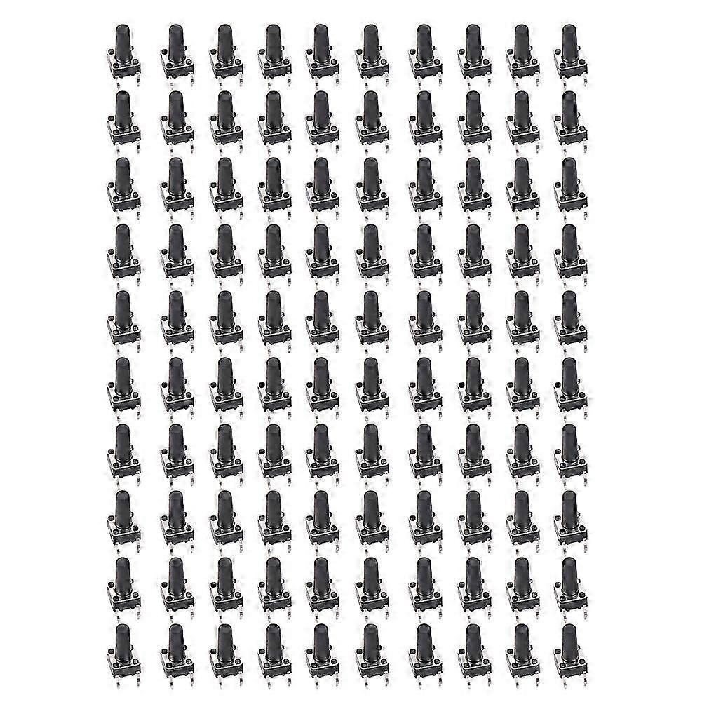 100PCs Momentary Tactile Button Switch Compact Engineering Plastic DIP DC12V 6 x 6 x 12mm