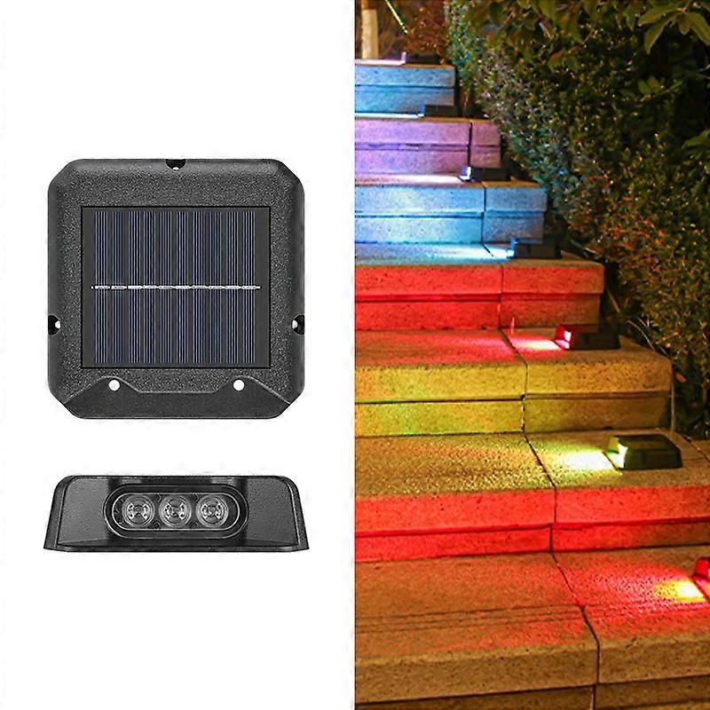 Type C 3-LED Solar Step Lights Waterproof Single Side Deck Pathway LED Lamp Outdoor Wall Lamp