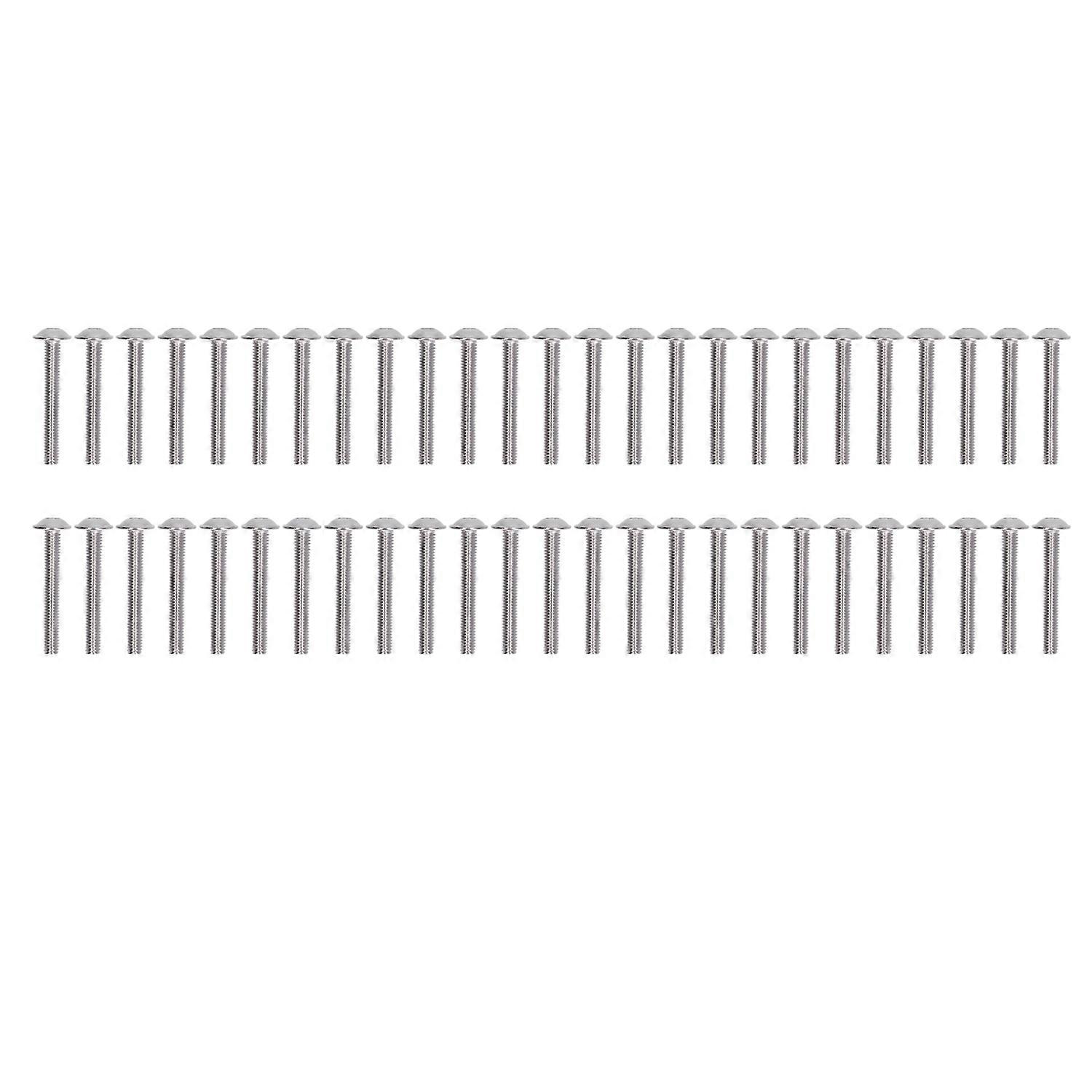 50Pcs Flanged Button Head Screws A2‑70 Stainless Steel Buttons Heads Socket Caps Bolts KitM4x30mm
