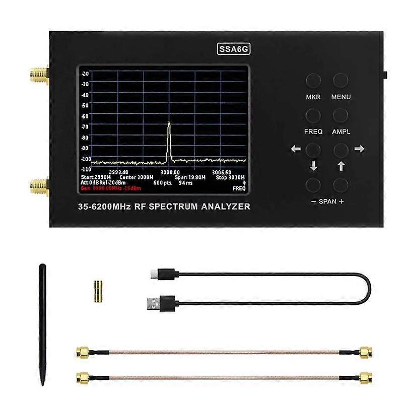 SSA6G 35MHz-6200MHz RF Spectrum Analyzer RF Multimeter Spectrum Explorer with Touch Screen Portable Panoramic Analyzer