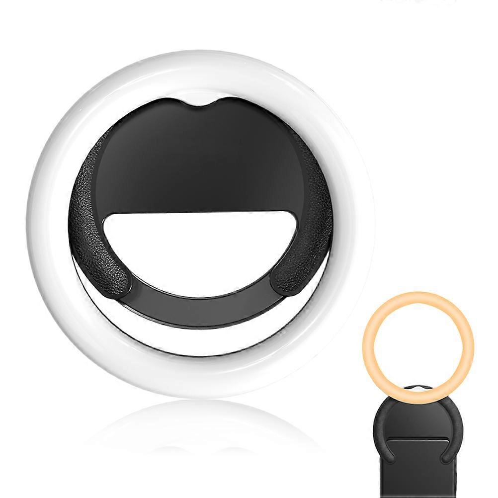 Selfie Ring Light Circle 180° Rotating Mini Fill Light USB Rechargeable 3 Light Modes Clip on Ring Light for Cell Phone Photography Video