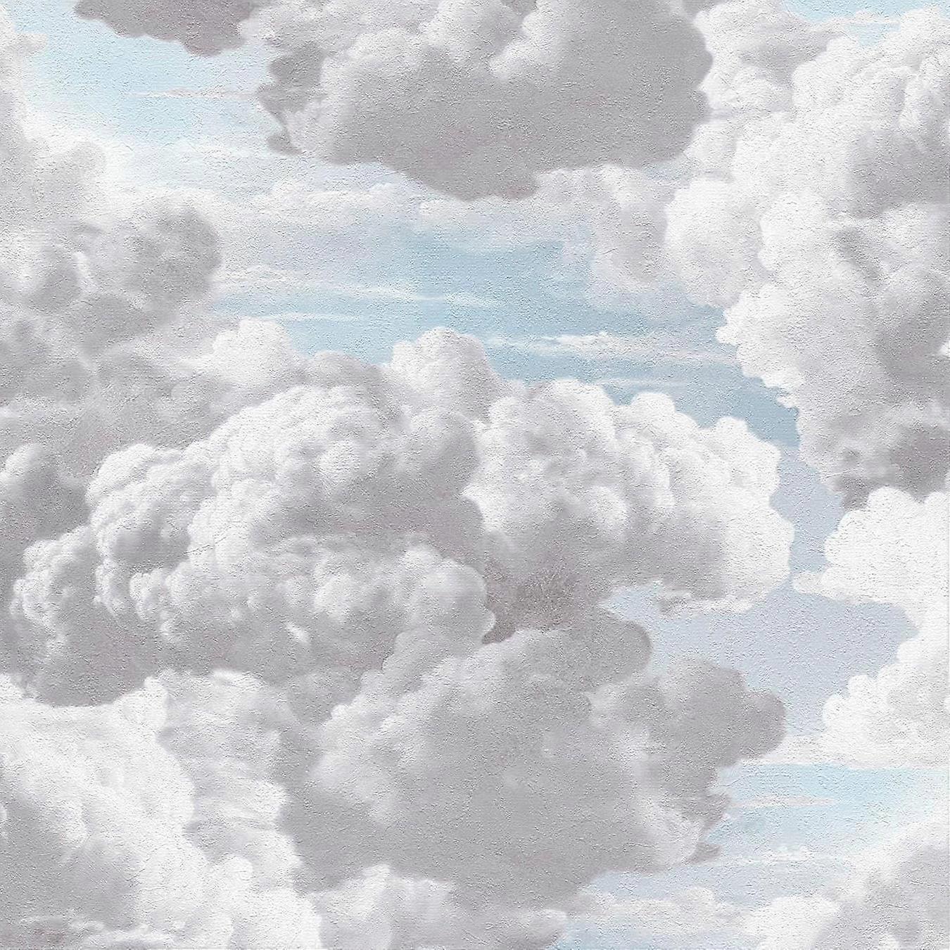 Blue Grey Metropolis Cloud Effect Wallpaper