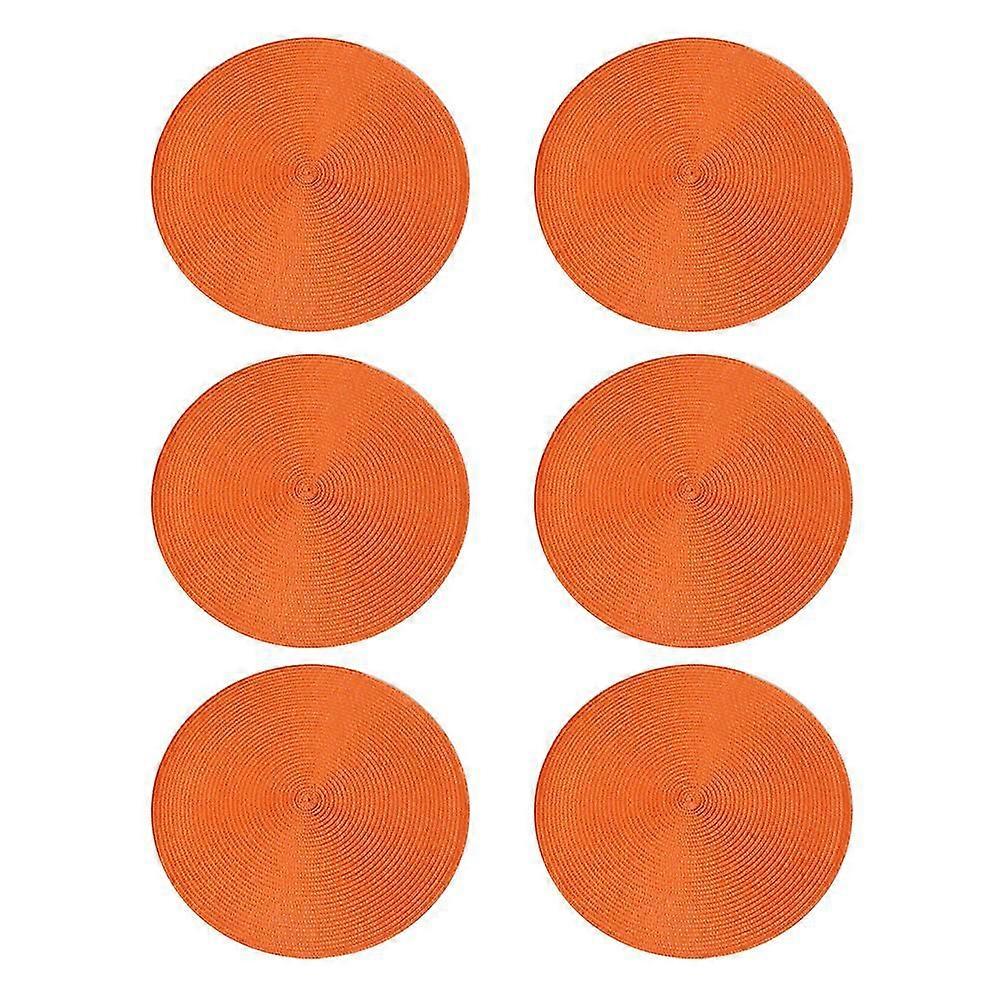 6pcs Pp Environmentally Friendly Placemats, Solid Color Heat Insulation Mats, Decorative Mats