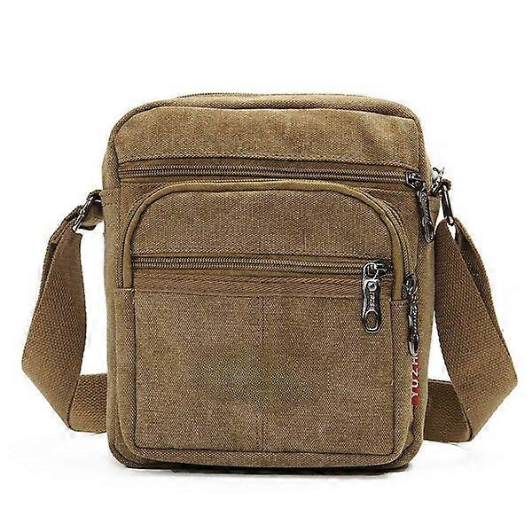 Men's Retro Canvas Crossbody Bag With Multi Pockets - Casual Shoulder Bag