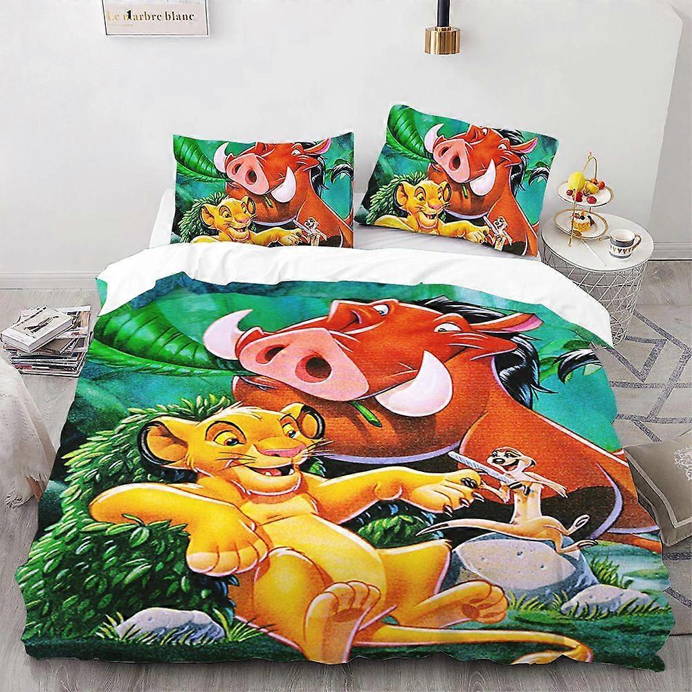 Lençóis x868 Conjuntos de Cama com Capa de Edredom Lion com Zíper para Adultos e Crianças, Colchas de Cama de Microfibra Macia Capa de Colcha de 3 Peças Se