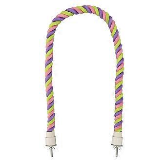 Vogel Seil Barsch Spaß Bunte Schaukel Klettern Baumwollseil Vogelspielzeug für Sittiche Nymphensittiche Papageien Turteltauben Wellensittiche 80cm/31.5in