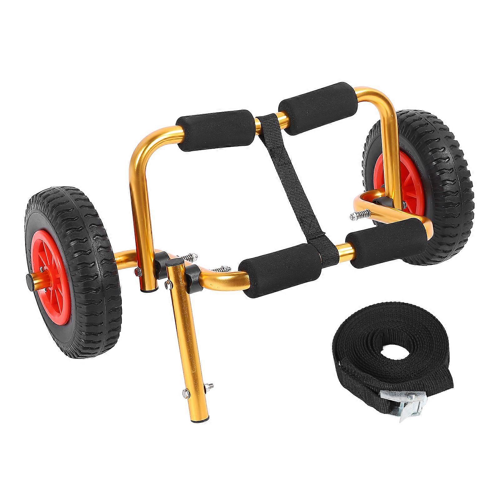 Canoe Carrier Dolly With 10in Solid Tires Adjustable Foldable Aluminum Universal Fit for Kayaking Small Boats MK6341