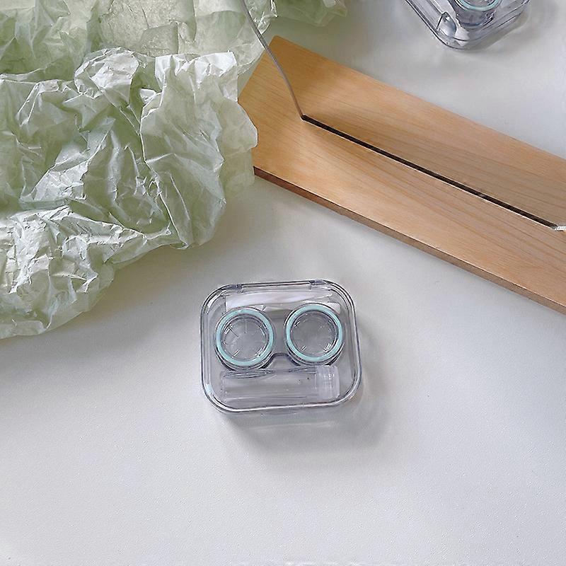 Transparent Contact Lens Box, Portable, Compact, Duplex Storage, Lid