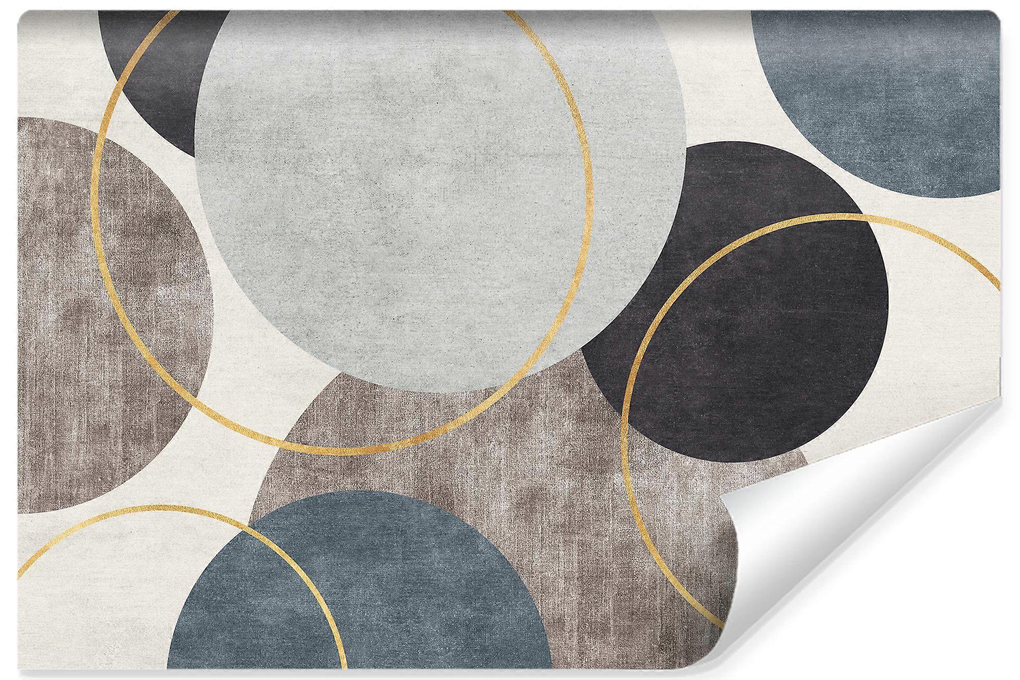 Sovrum väggmålning Geometriskt mönster cirklar abstrakt väggmålning