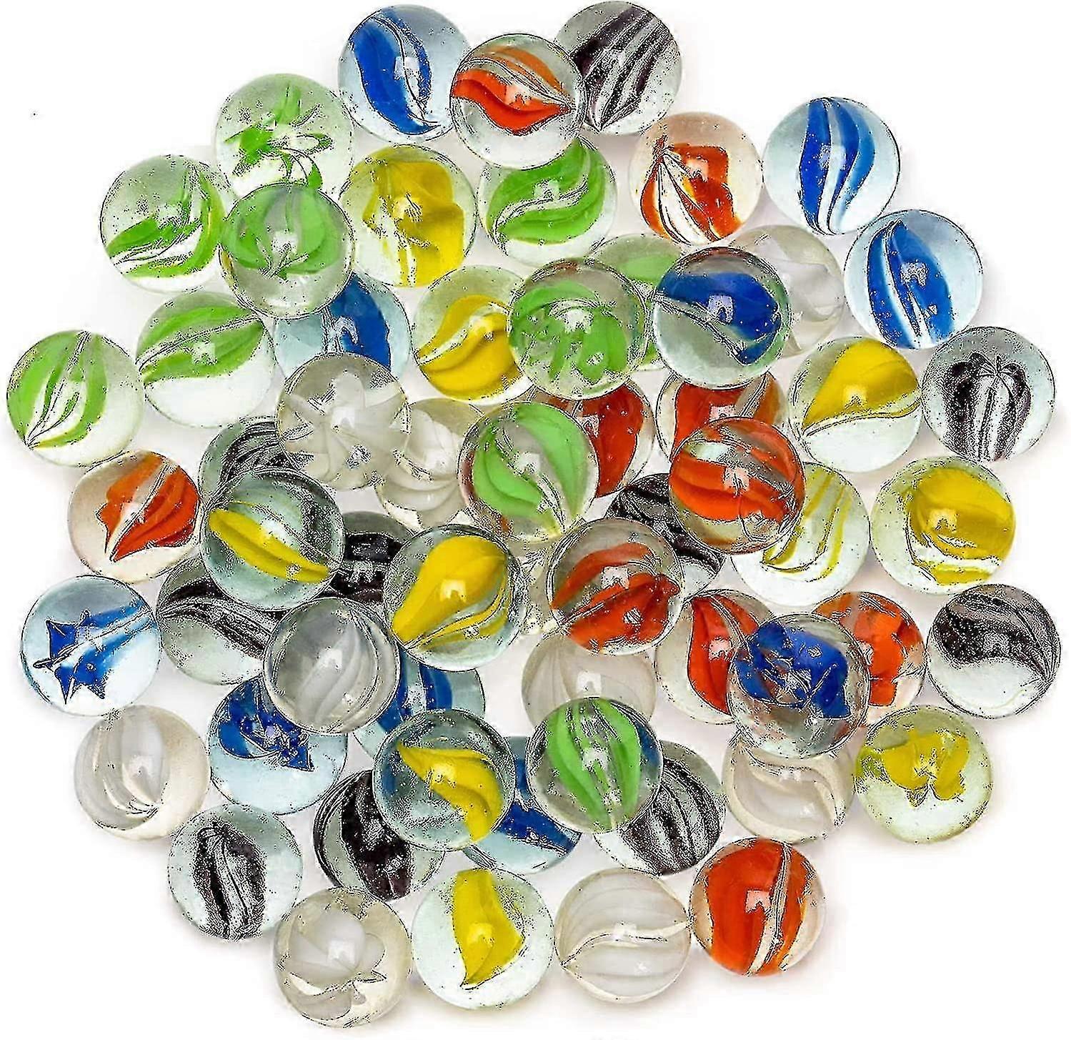 100個伝統的なアソートカラフルな古典的なレトロなガラスの大理石猫の目の大理石クラシックゲームのおもちゃ