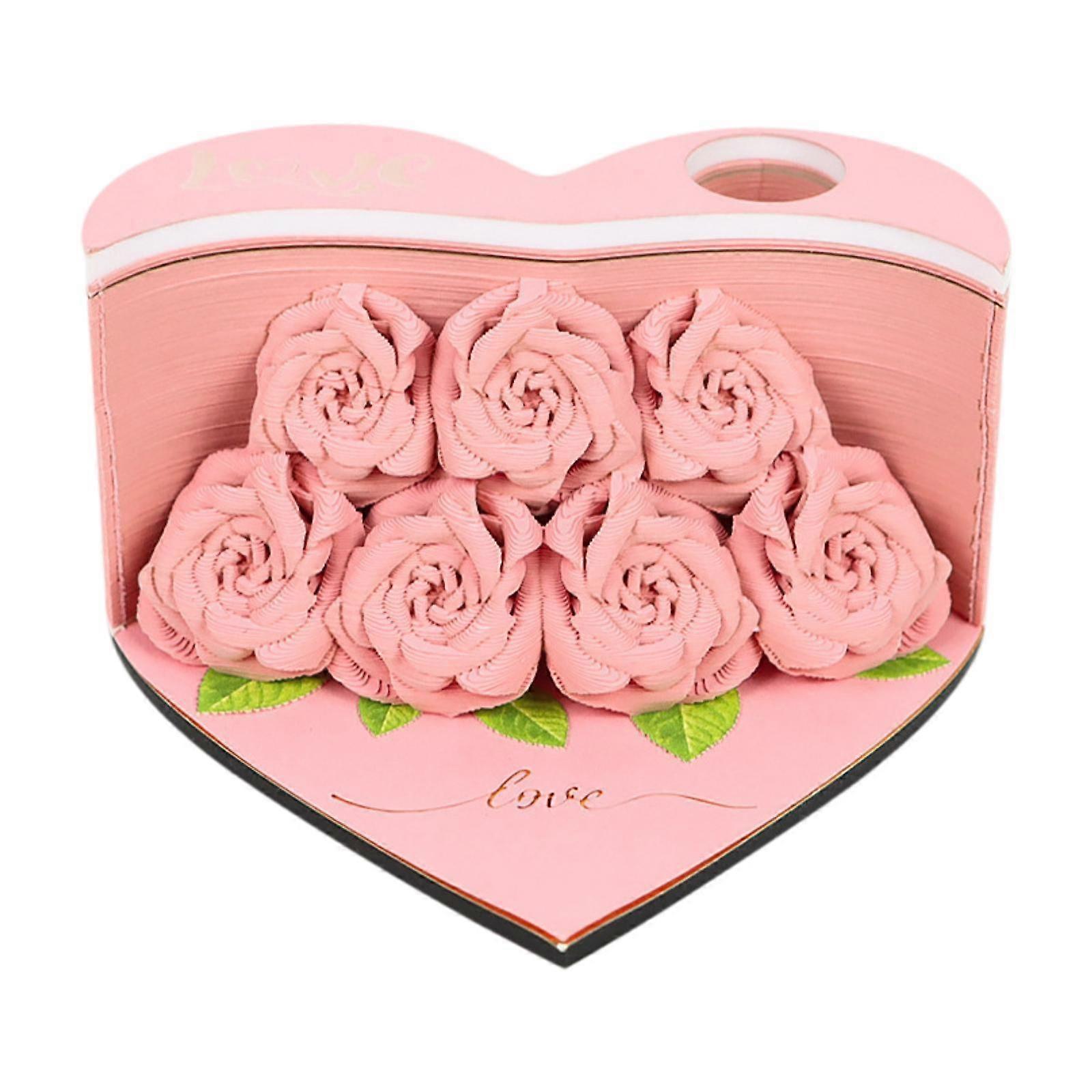 3D Memo Pad 3D Rose Story Notepad Paper Carving Art 156 Pages Decorative Paper