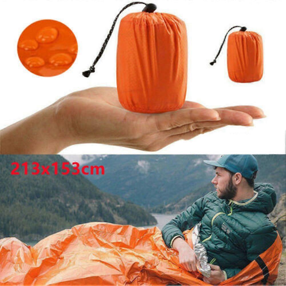 Double Thermal Emergency Sleeping Bag Waterproof Outdoor Survival Camping First Aid Blanke Cold Resistant Aluminum Foil Sleeping Bag