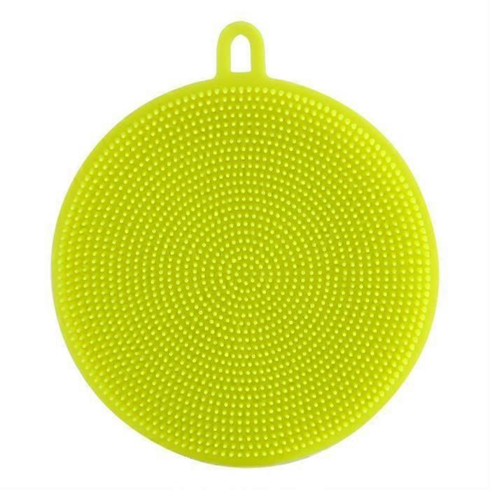 "Silicone Dishwashing Sponge Scrubber Cleaning Antibacterial Kitchen Tools (GREEN)"