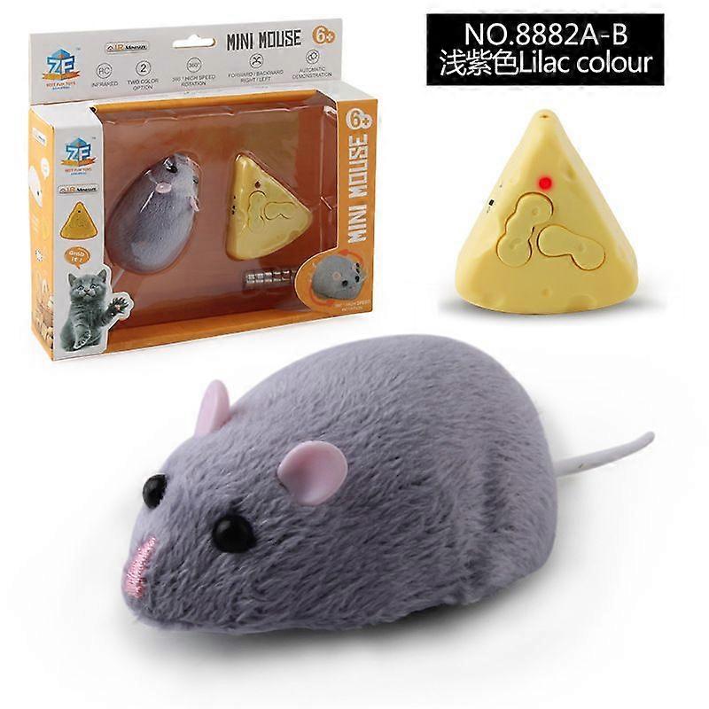 Remote control mouse light purple# Funny cat little toy Simulation infrared electric remote control mouse model New and exotic mouse trick toy