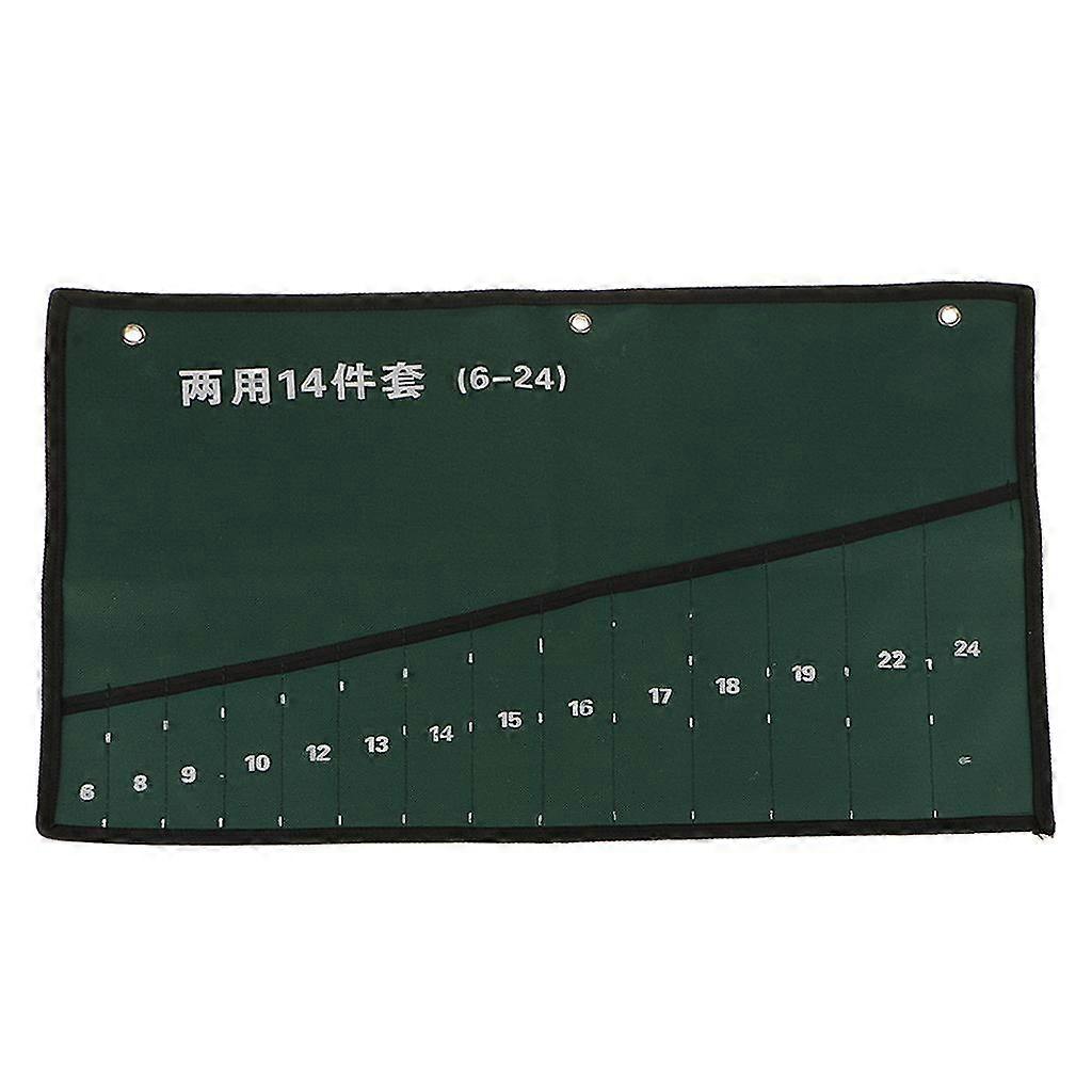 14-Pocket Spanner Wrench Tool Organizer Holder Roll Up Storage Tidy Bag