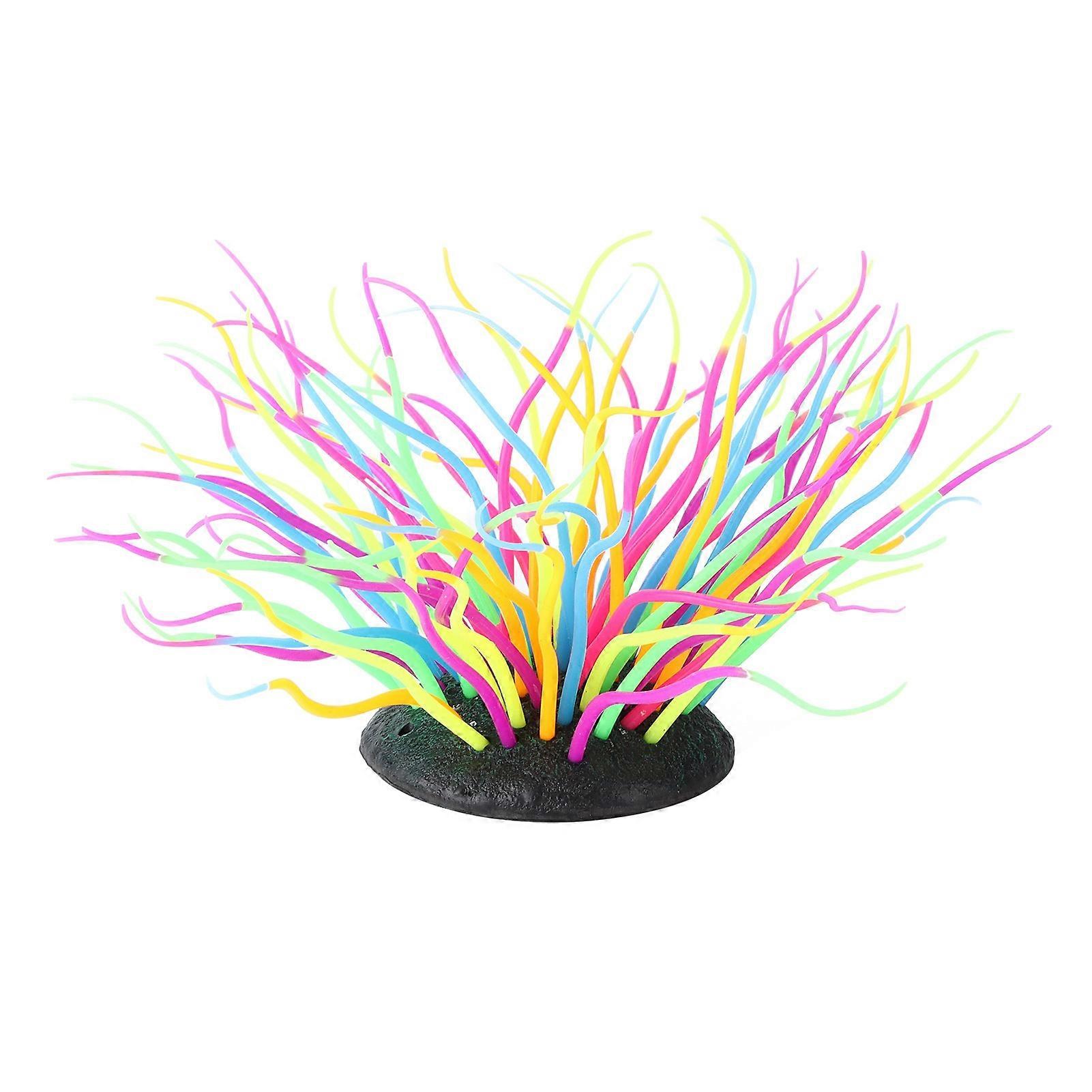 Artificial Sea Anemone Coral Soft Silicone Luminous Aquarium Decoration Simulation Small Size Colorful