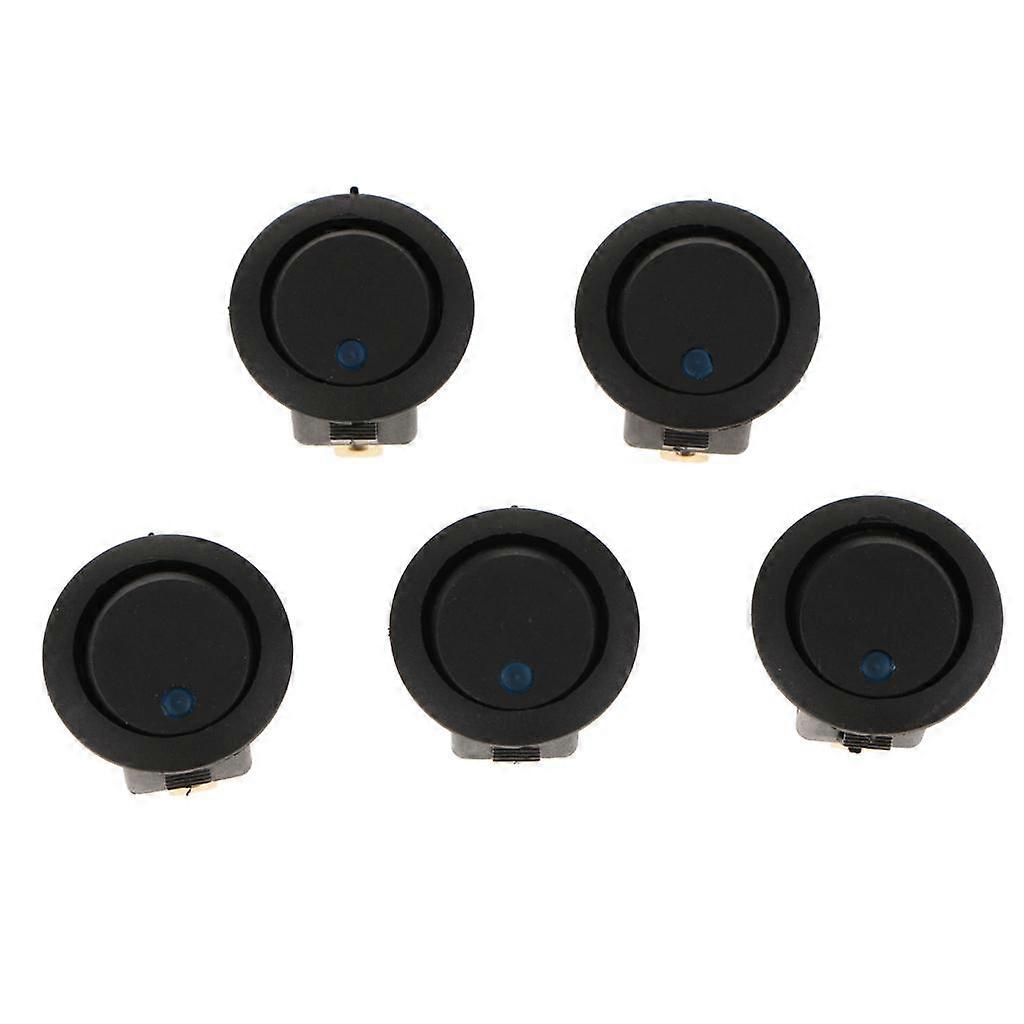 5 Pieces 12V 16A Round Rocker Toggle Dot illuminated Led Light Switch Truck -