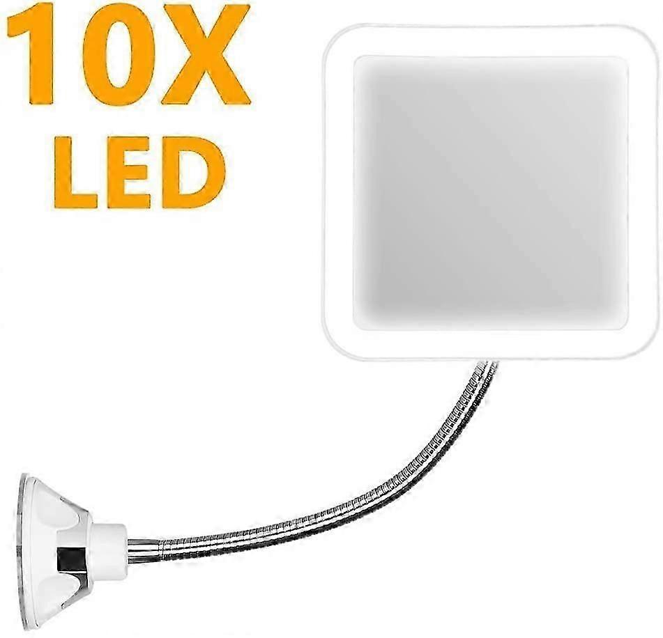 Miroir loupe avec éclairage LED et ventouse puissante