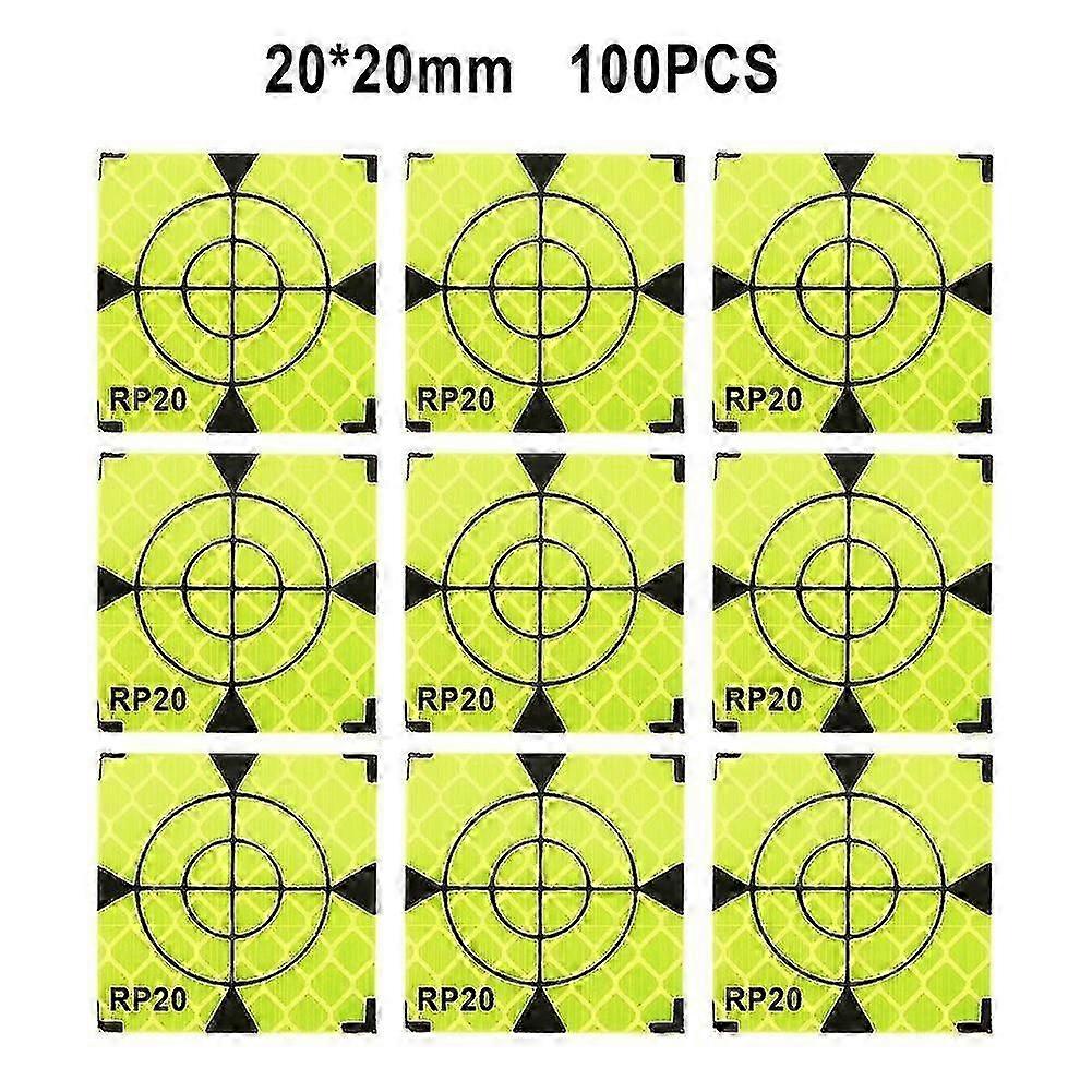 100pcs ανακλαστικός στόχος ταινιών φύλλων ανακλαστήρων Συνολικός στόχος ανακλαστήρων σταθμών Στόχος αντανακλαστικών αυτοκόλλητων αυτοκόλλητων Reflecto στόχος 20/30/40/50/60mm