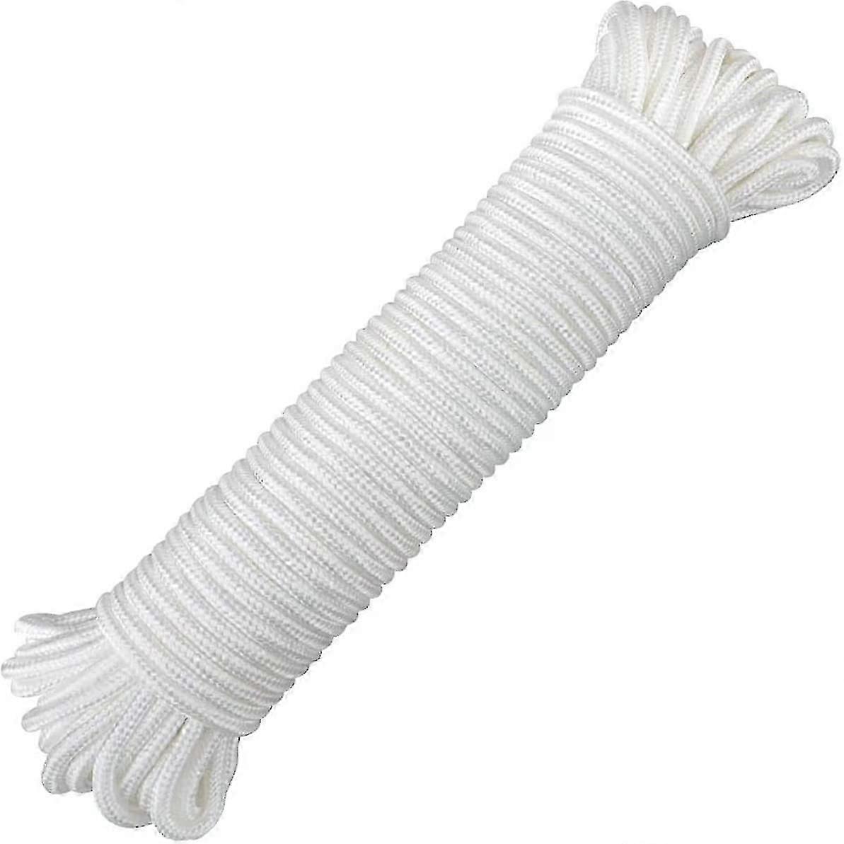 90 Ft 1/4 In (7 Mm) Nylon Poly Cord Cord Pole Polepropylene Linen Rope Camping Utility Bon For Tie Pull Swing Climb Noeud