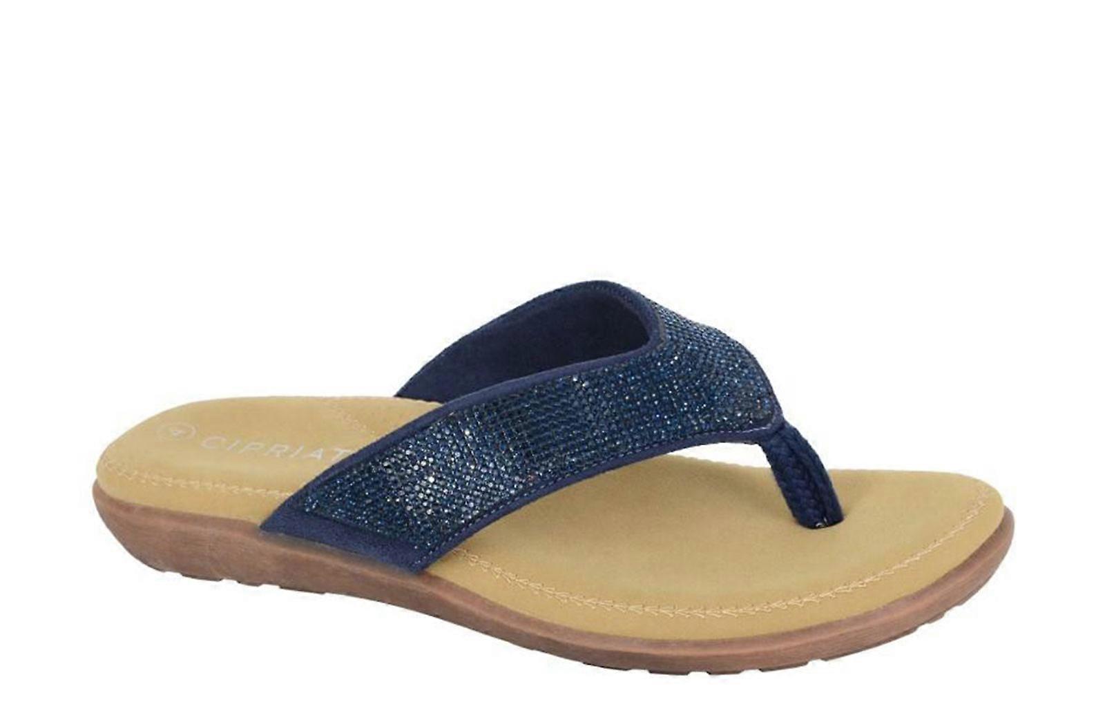 Cipriata Alcee Diamante Sandals Navy